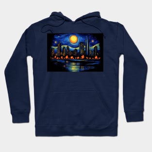 Oklahoma City Skyline 3D Starlit Harmony under the Cosmic Canopy Hoodie